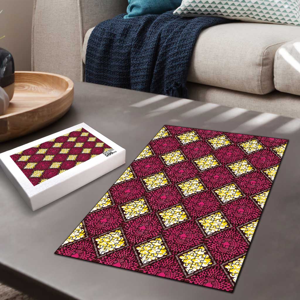 Ruby Gold African Ankara Pattern Puzzle
