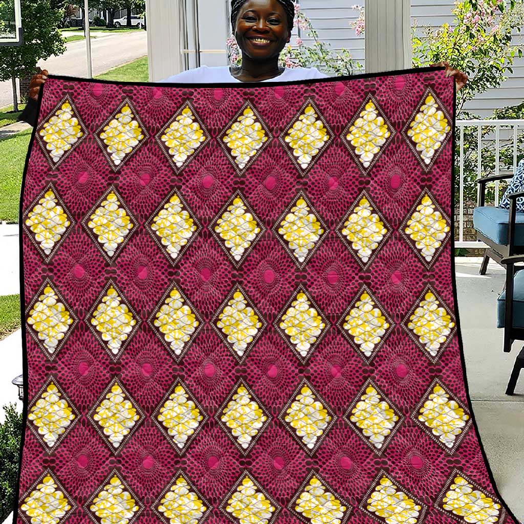 Ruby Gold African Ankara Pattern Quilt