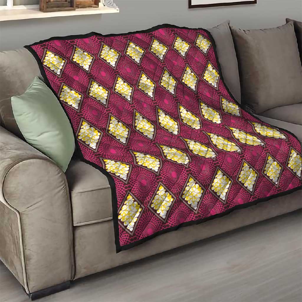 Ruby Gold African Ankara Pattern Quilt
