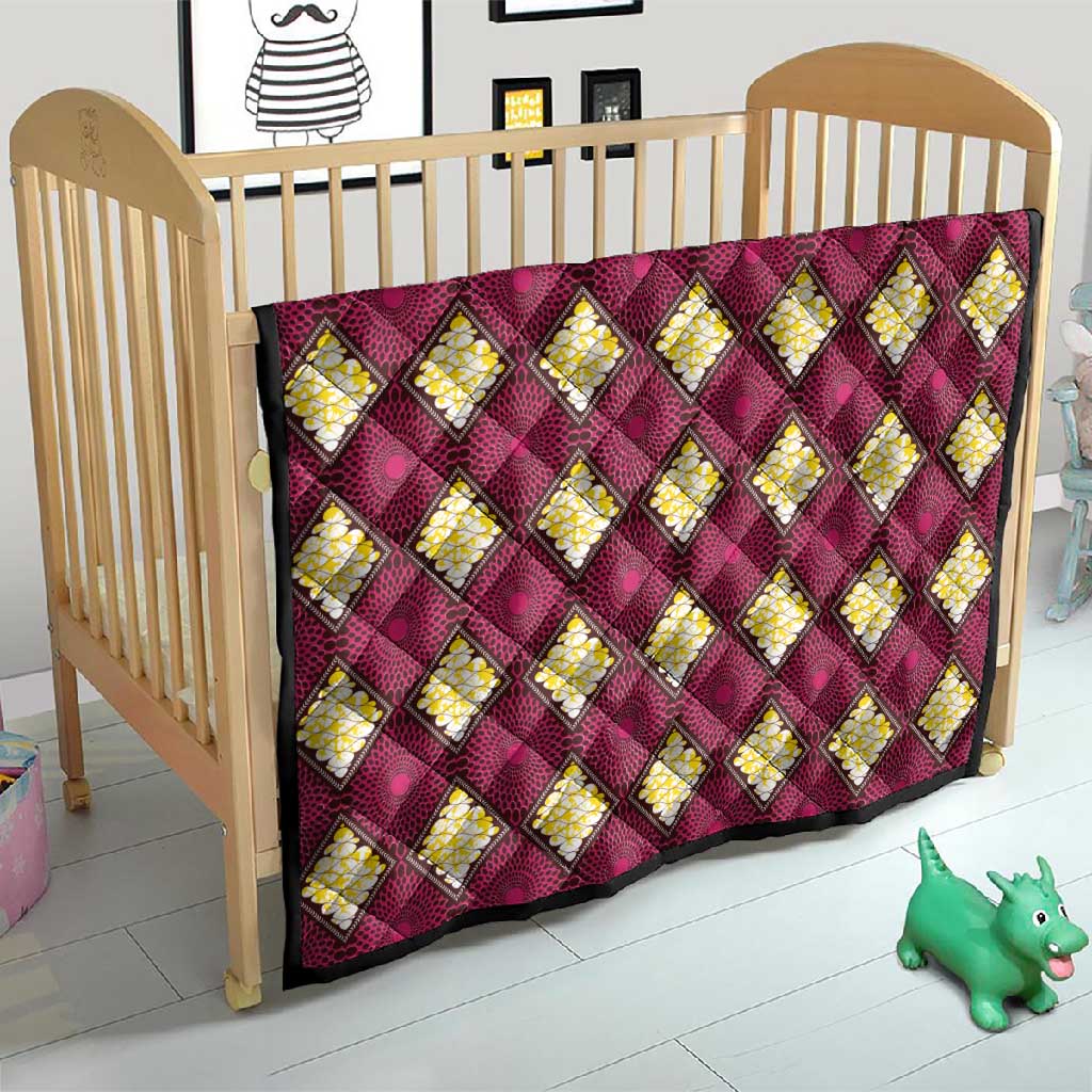 Ruby Gold African Ankara Pattern Quilt