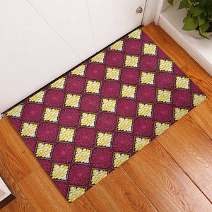 Ruby Gold African Ankara Pattern Rubber Doormat