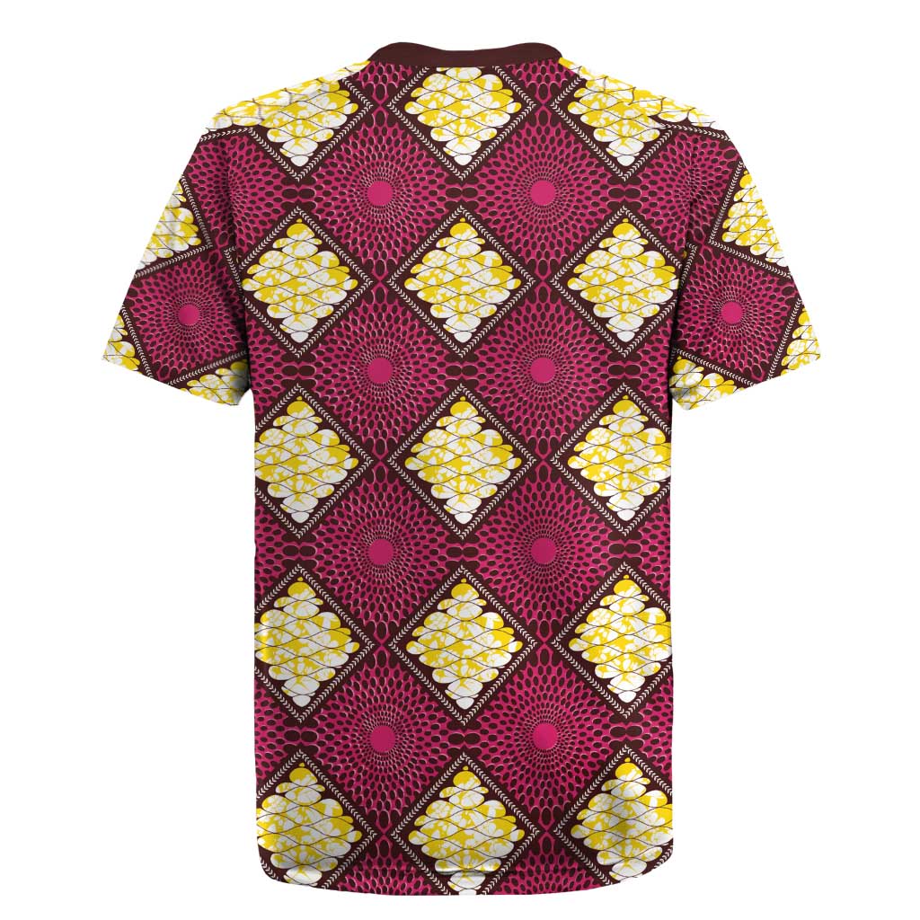 Ruby Gold African Ankara Pattern Rugby Jersey