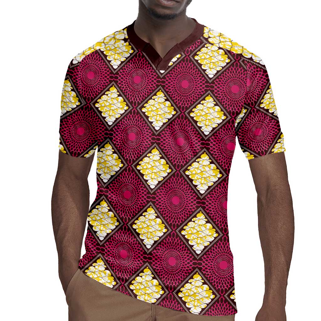 Ruby Gold African Ankara Pattern Rugby Jersey