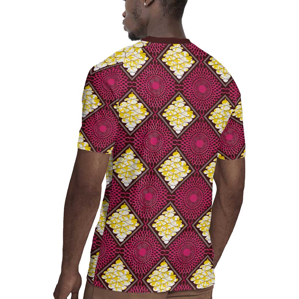 Ruby Gold African Ankara Pattern Rugby Jersey