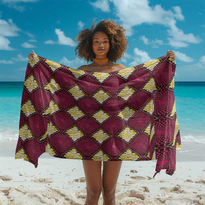 Ruby Gold African Ankara Pattern Sarong