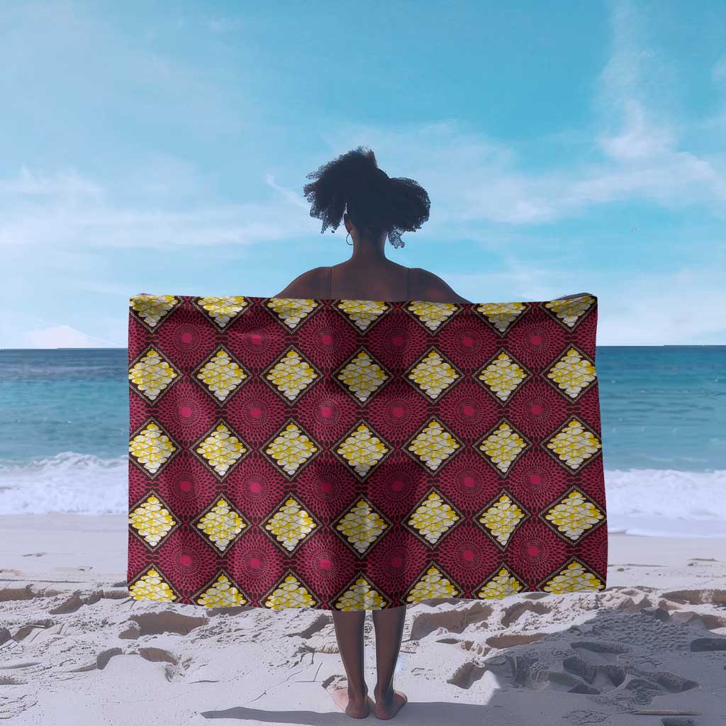 Ruby Gold African Ankara Pattern Sarong