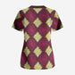 Ruby Gold African Ankara Pattern Scrub Top