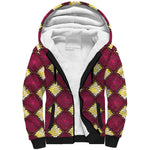Ruby Gold African Ankara Pattern Sherpa Hoodie