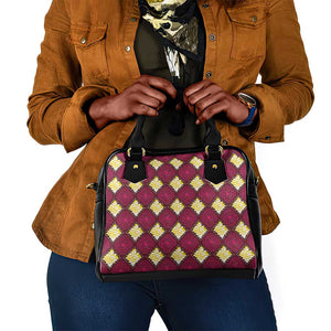 Ruby Gold African Ankara Pattern Shoulder Handbag
