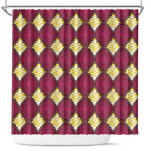 Ruby Gold African Ankara Pattern Shower Curtain