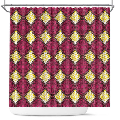 Ruby Gold African Ankara Pattern Shower Curtain