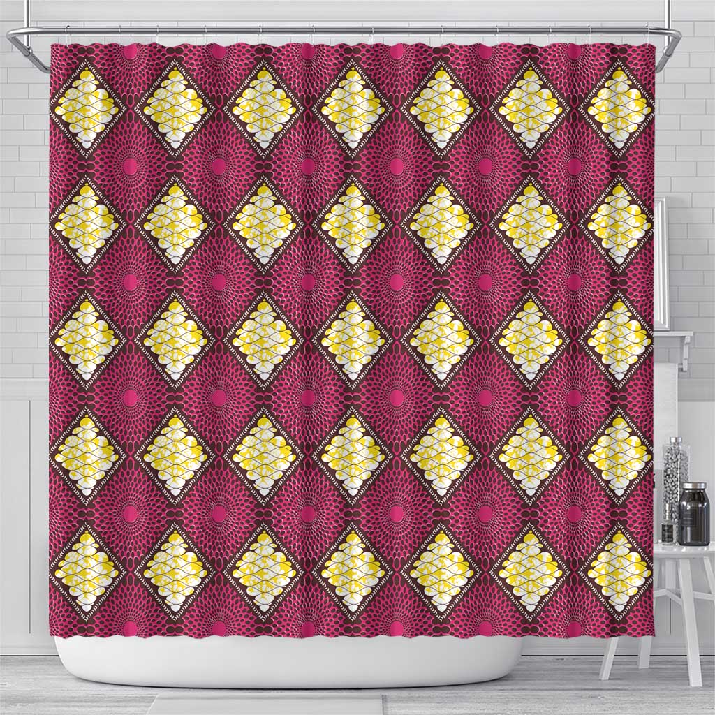 Ruby Gold African Ankara Pattern Shower Curtain