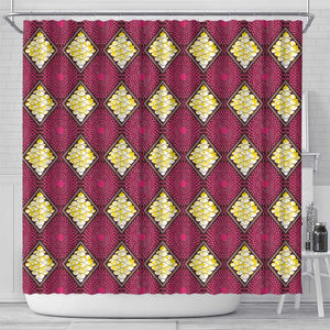 Ruby Gold African Ankara Pattern Shower Curtain