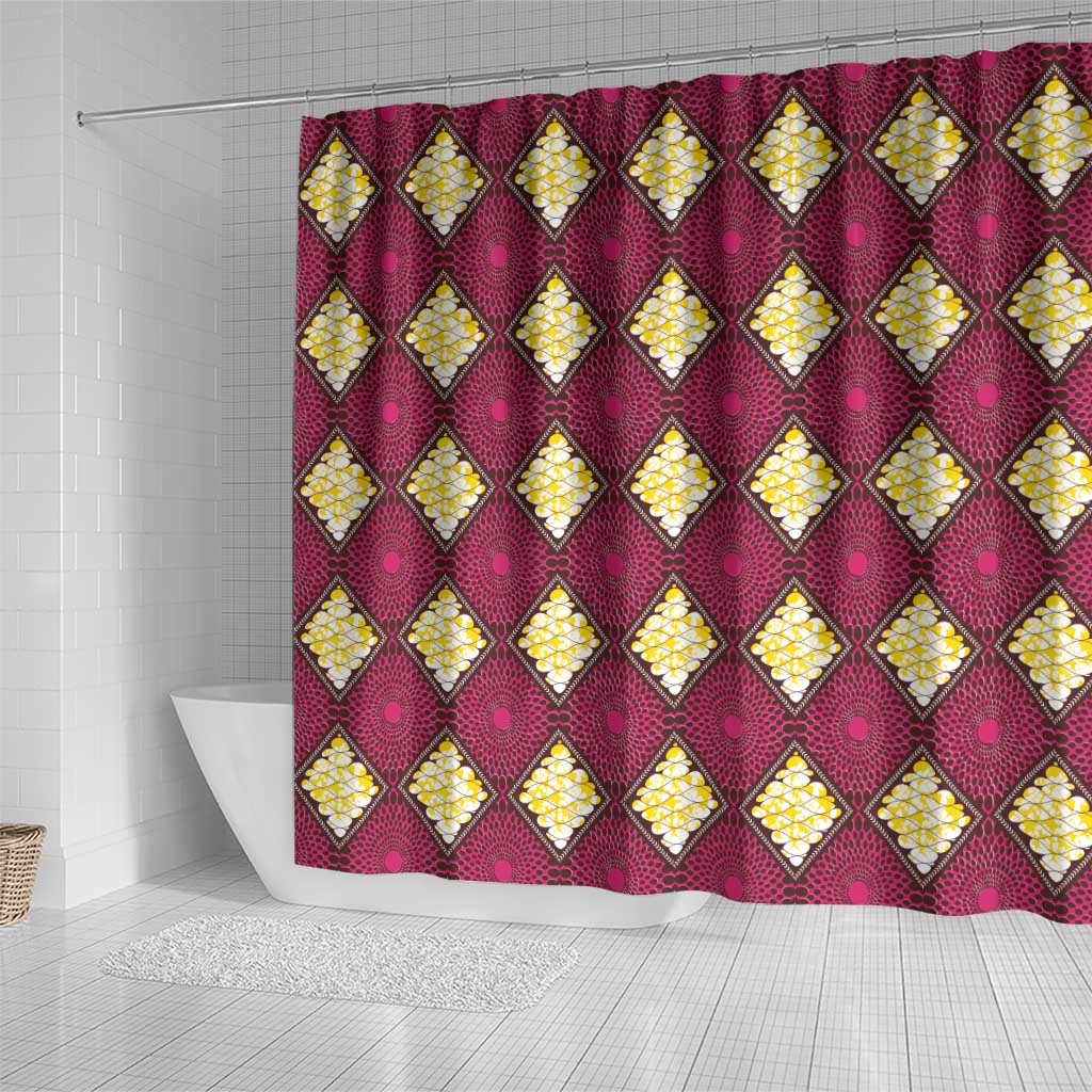 Ruby Gold African Ankara Pattern Shower Curtain