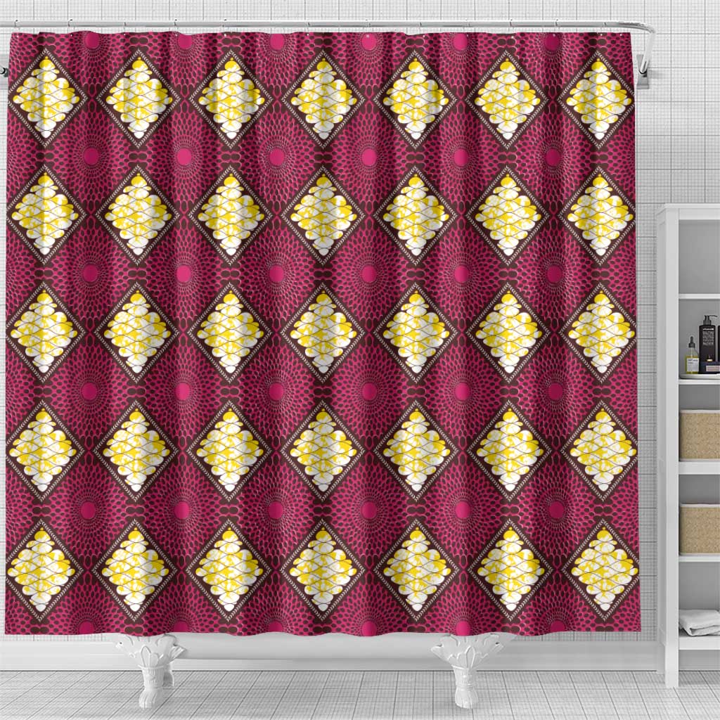 Ruby Gold African Ankara Pattern Shower Curtain