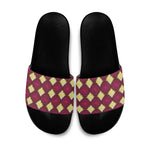 Ruby Gold African Ankara Pattern Slide Sandals
