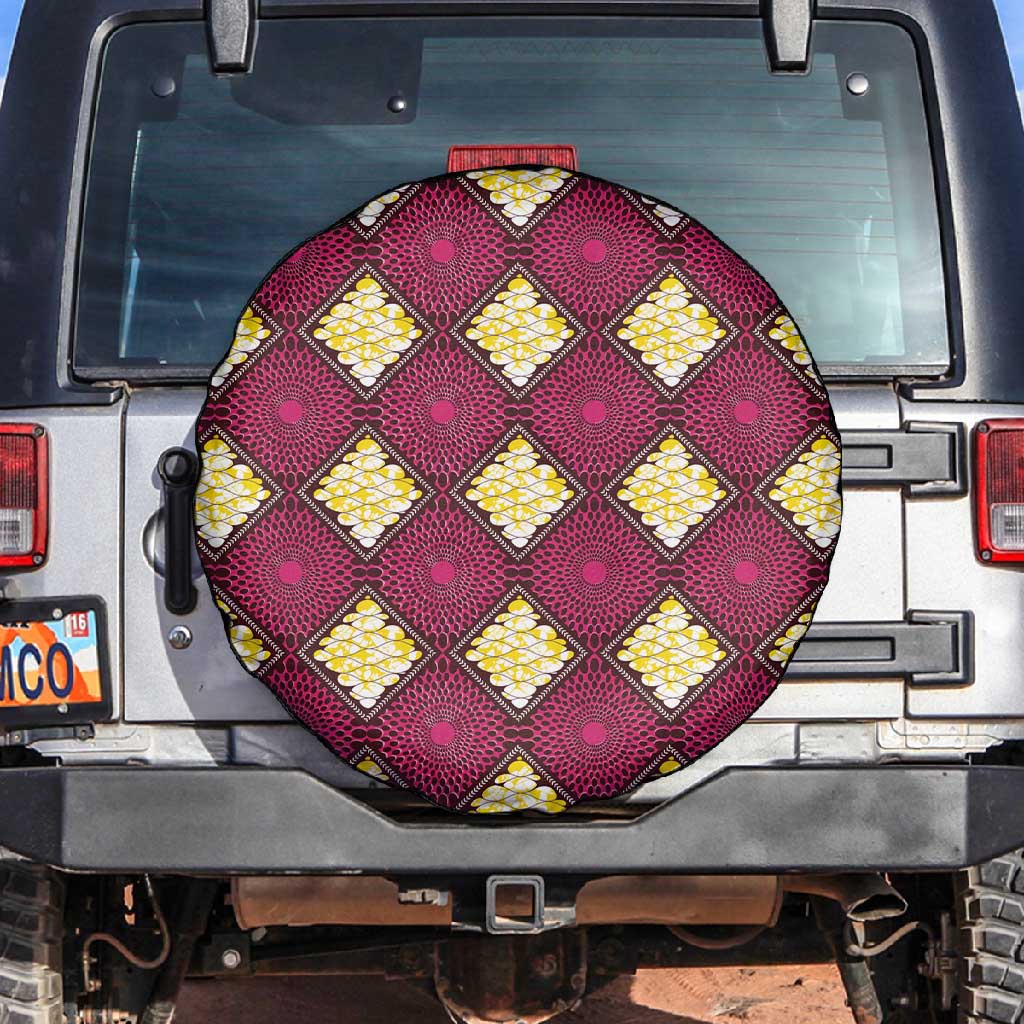 Ruby Gold African Ankara Pattern Spare Tire Cover