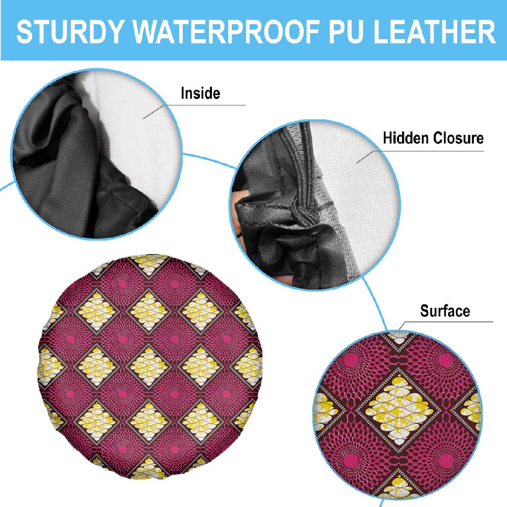 Ruby Gold African Ankara Pattern Spare Tire Cover