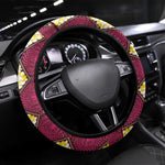 Ruby Gold African Ankara Pattern Steering Wheel Cover
