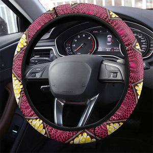 Ruby Gold African Ankara Pattern Steering Wheel Cover