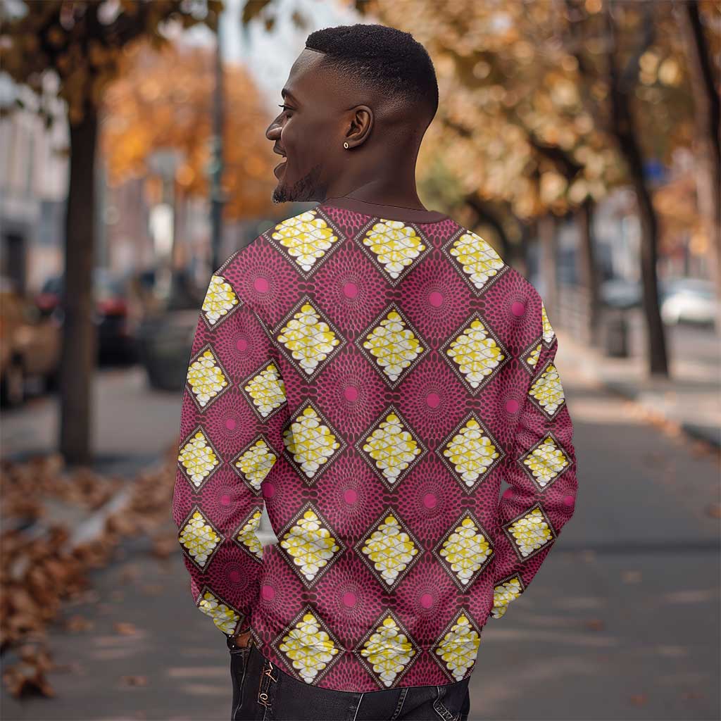 Ruby Gold African Ankara Pattern Sweatshirt