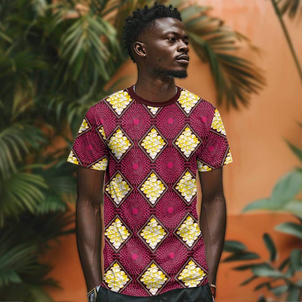 Ruby Gold African Ankara Pattern T shirt