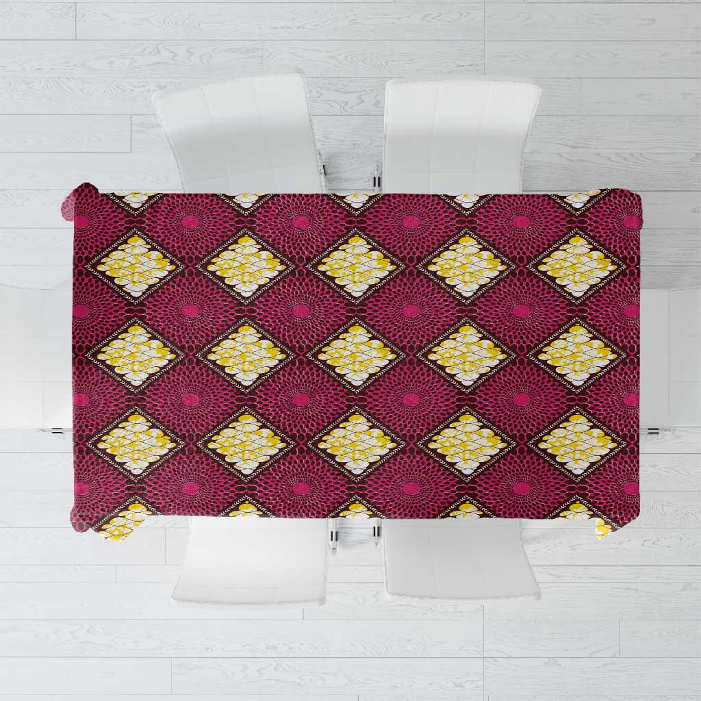 Ruby Gold African Ankara Pattern Tablecloth