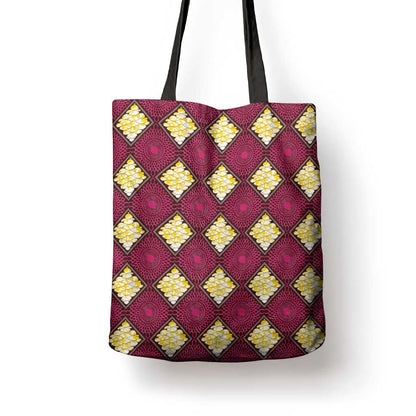Ruby Gold African Ankara Pattern Tote Bag