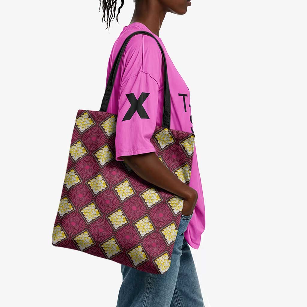 Ruby Gold African Ankara Pattern Tote Bag
