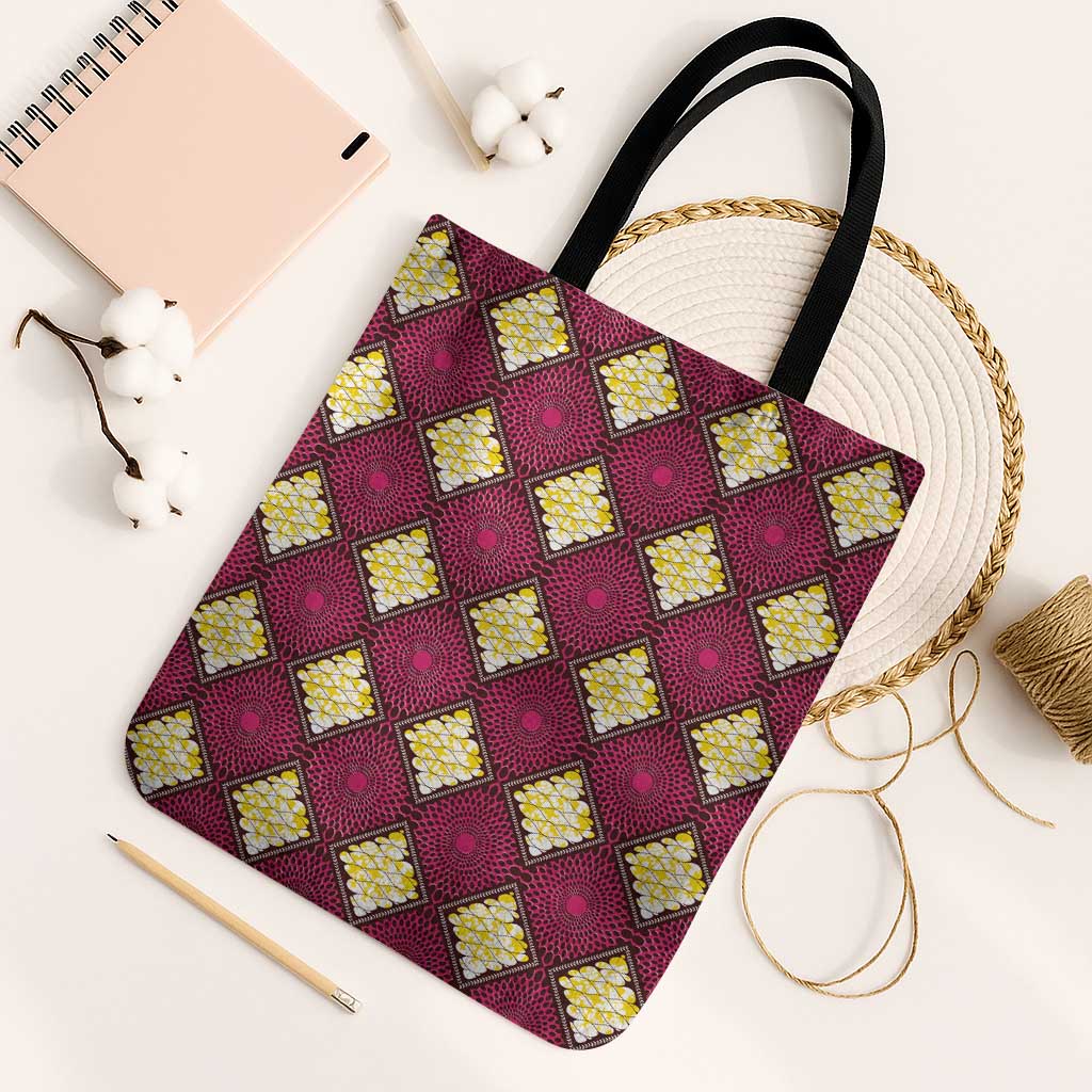 Ruby Gold African Ankara Pattern Tote Bag