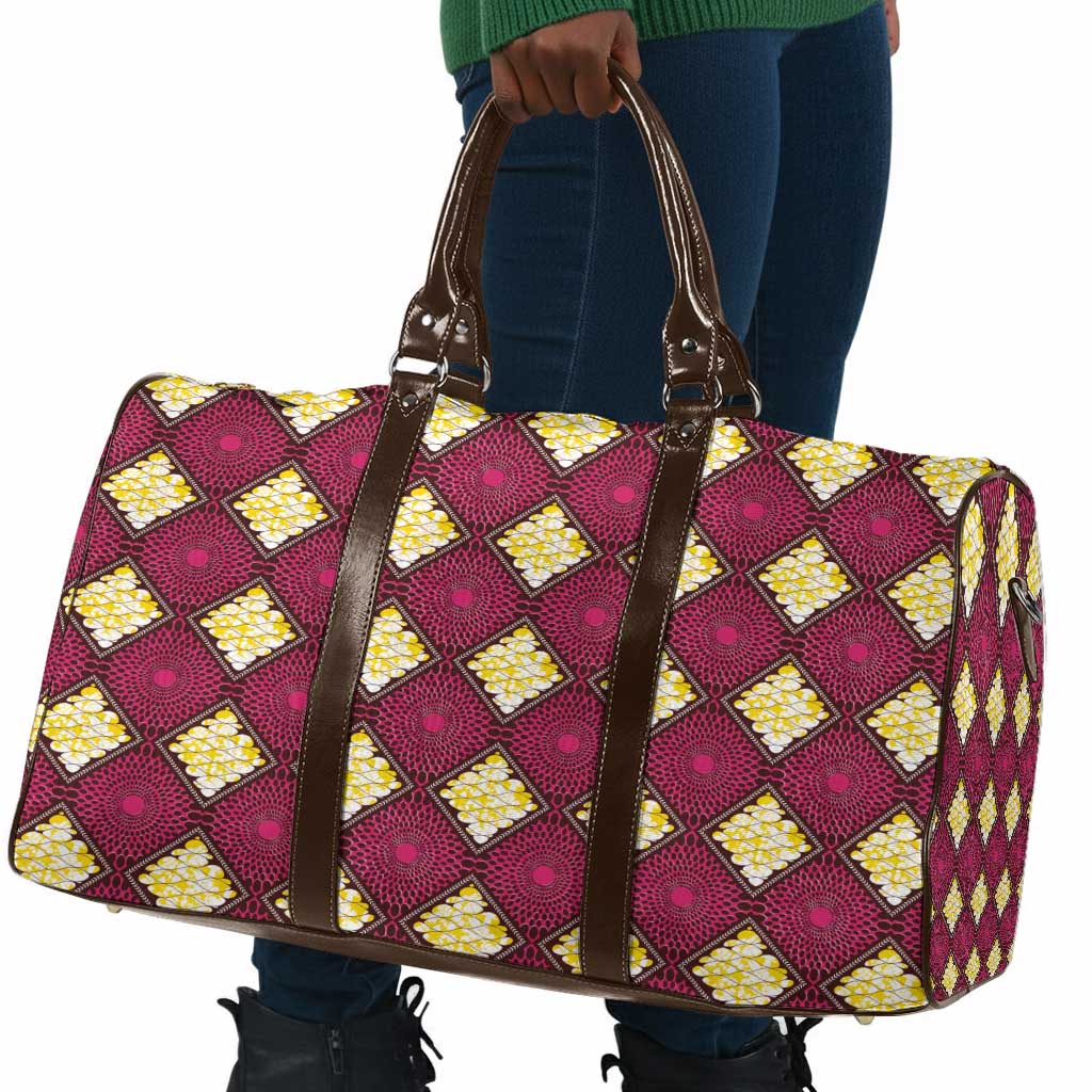 Ruby Gold African Ankara Pattern Travel Bag