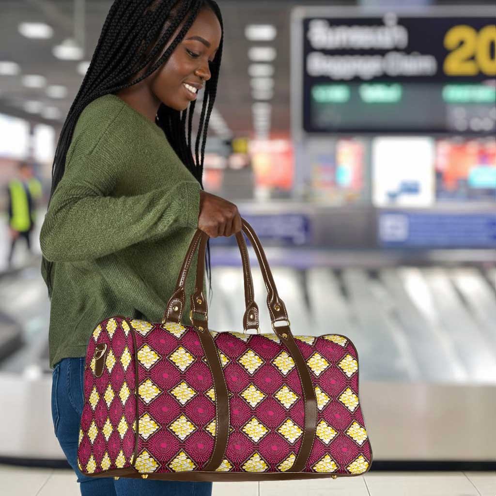 Ruby Gold African Ankara Pattern Travel Bag