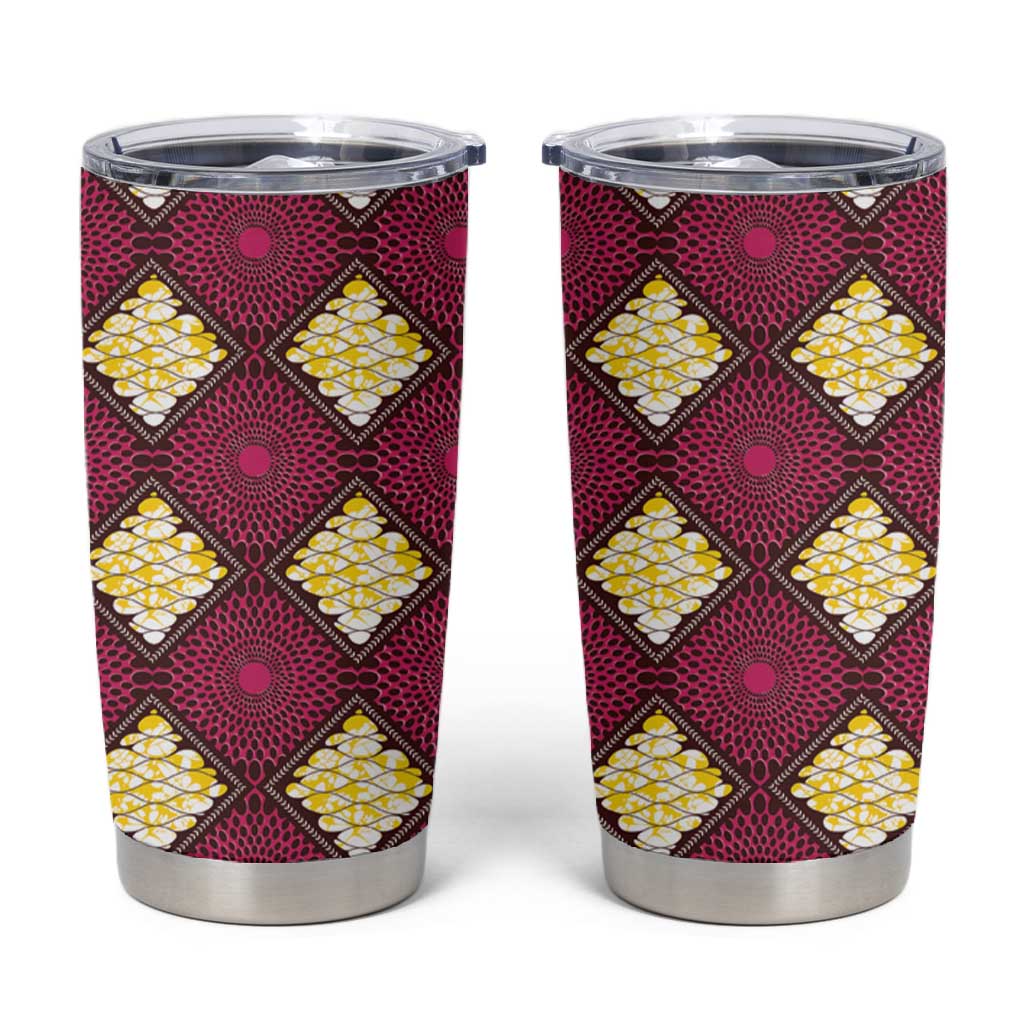 Ruby Gold African Ankara Pattern Tumbler Cup