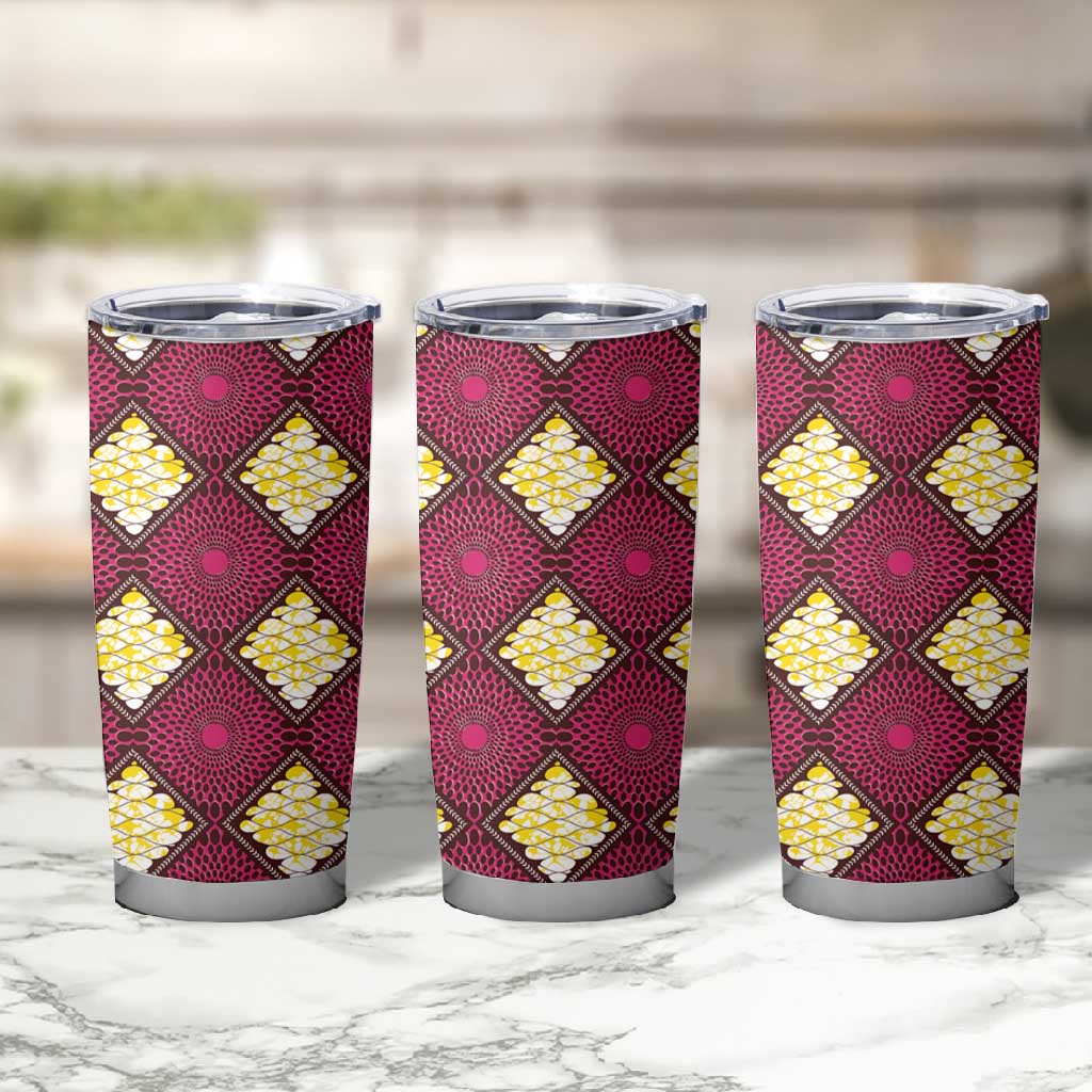 Ruby Gold African Ankara Pattern Tumbler Cup