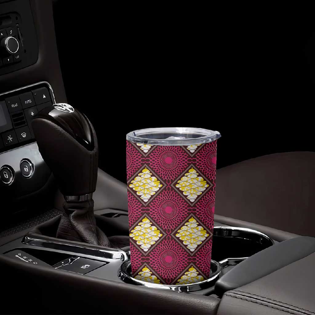 Ruby Gold African Ankara Pattern Tumbler Cup