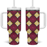 Ruby Gold African Ankara Pattern Tumbler With Handle