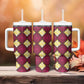 Ruby Gold African Ankara Pattern Tumbler With Handle