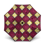 Ruby Gold African Ankara Pattern Umbrella