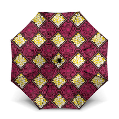 Ruby Gold African Ankara Pattern Umbrella
