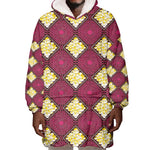 Ruby Gold African Ankara Pattern Wearable Blanket Hoodie