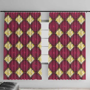 Ruby Gold African Ankara Pattern Window Curtain