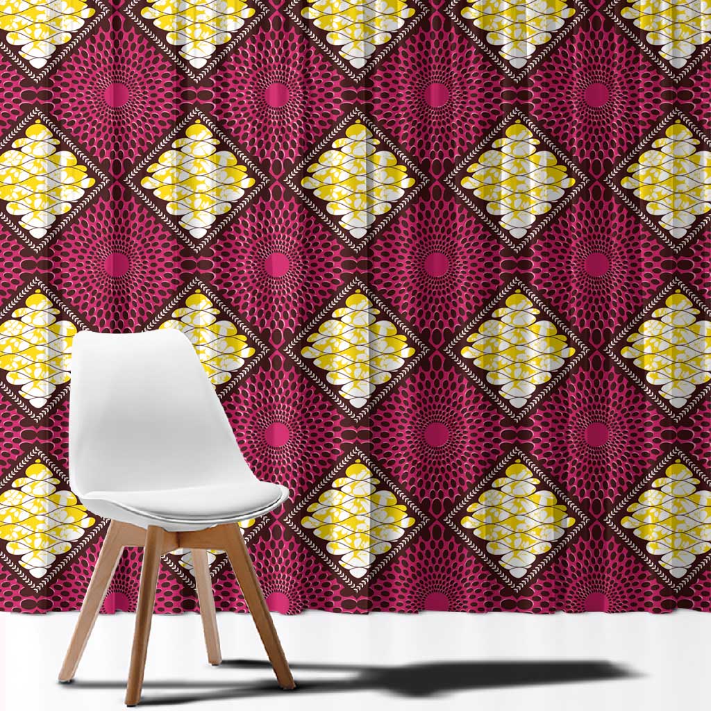 Ruby Gold African Ankara Pattern Window Curtain
