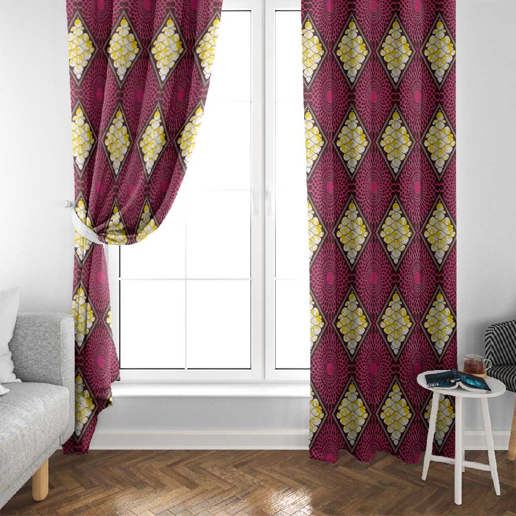 Ruby Gold African Ankara Pattern Window Curtain