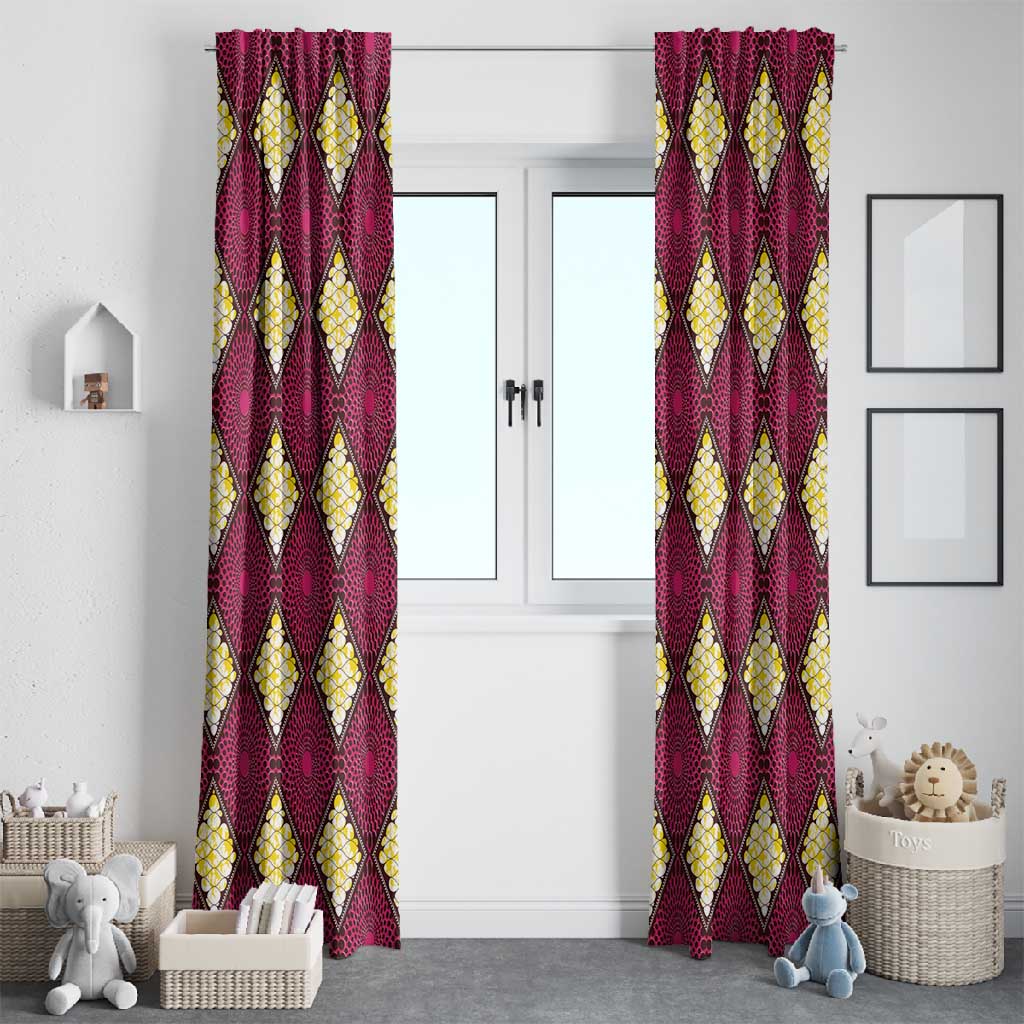 Ruby Gold African Ankara Pattern Window Curtain