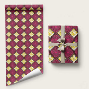 Ruby Gold African Ankara Pattern Wrapping Paper