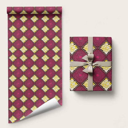 Ruby Gold African Ankara Pattern Wrapping Paper