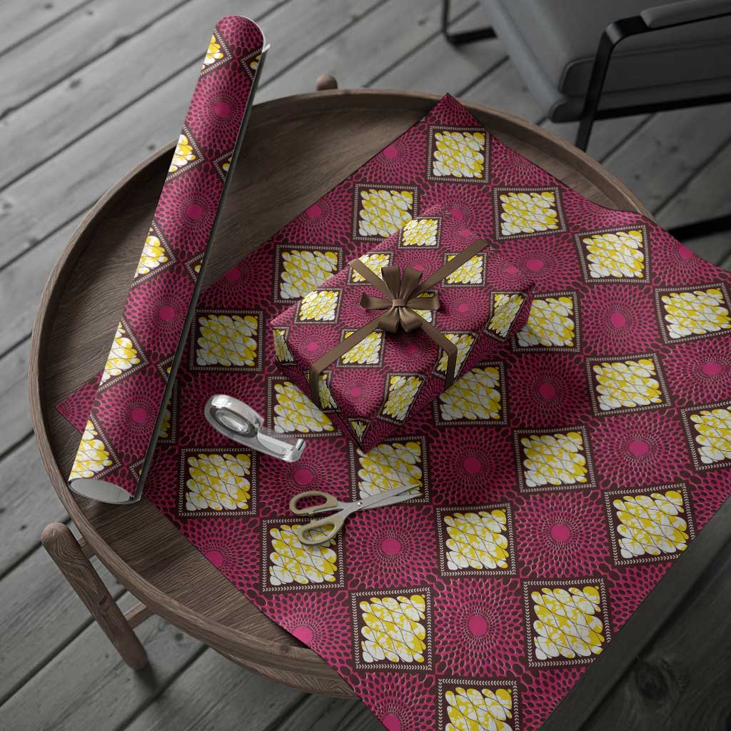Ruby Gold African Ankara Pattern Wrapping Paper
