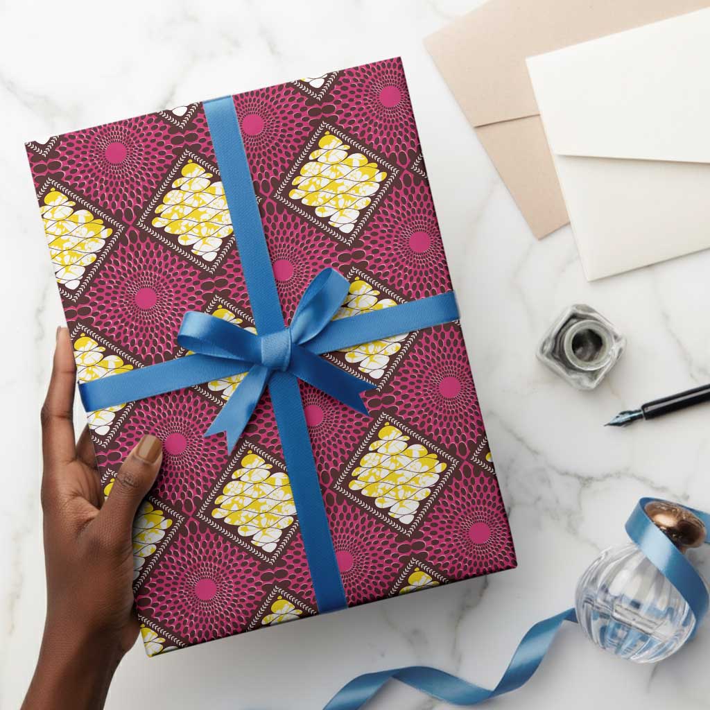Ruby Gold African Ankara Pattern Wrapping Paper