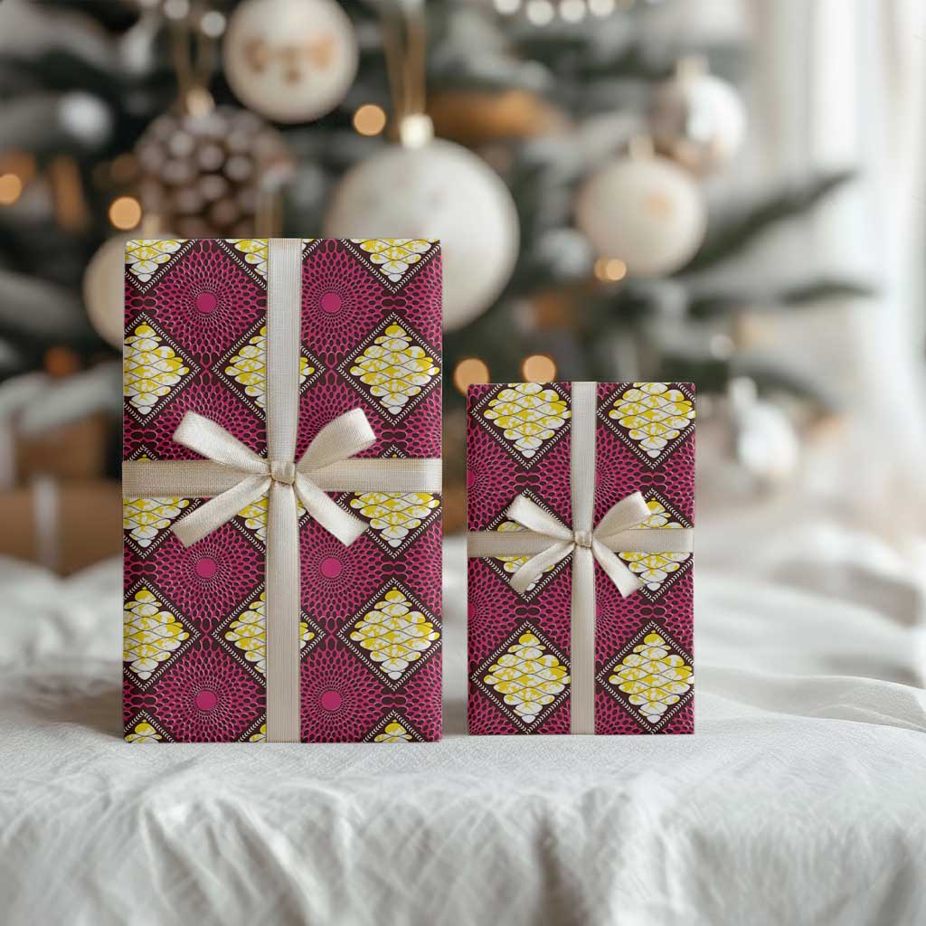 Ruby Gold African Ankara Pattern Wrapping Paper
