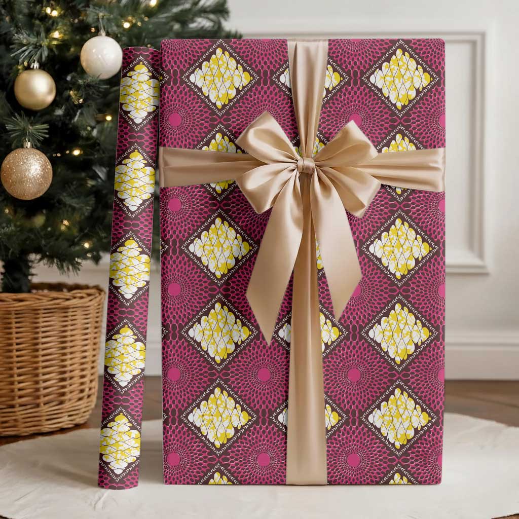 Ruby Gold African Ankara Pattern Wrapping Paper